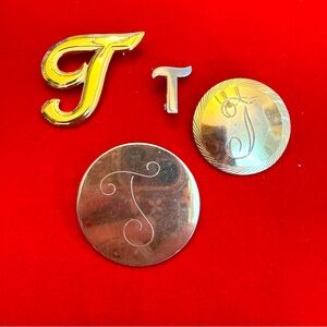 Vintage “T” Brooch Lot